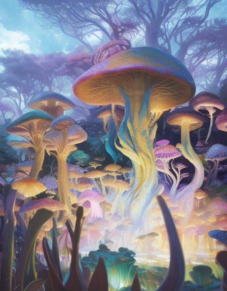 Surreal Fantasy Landscape in Bernie D'Andrea Style