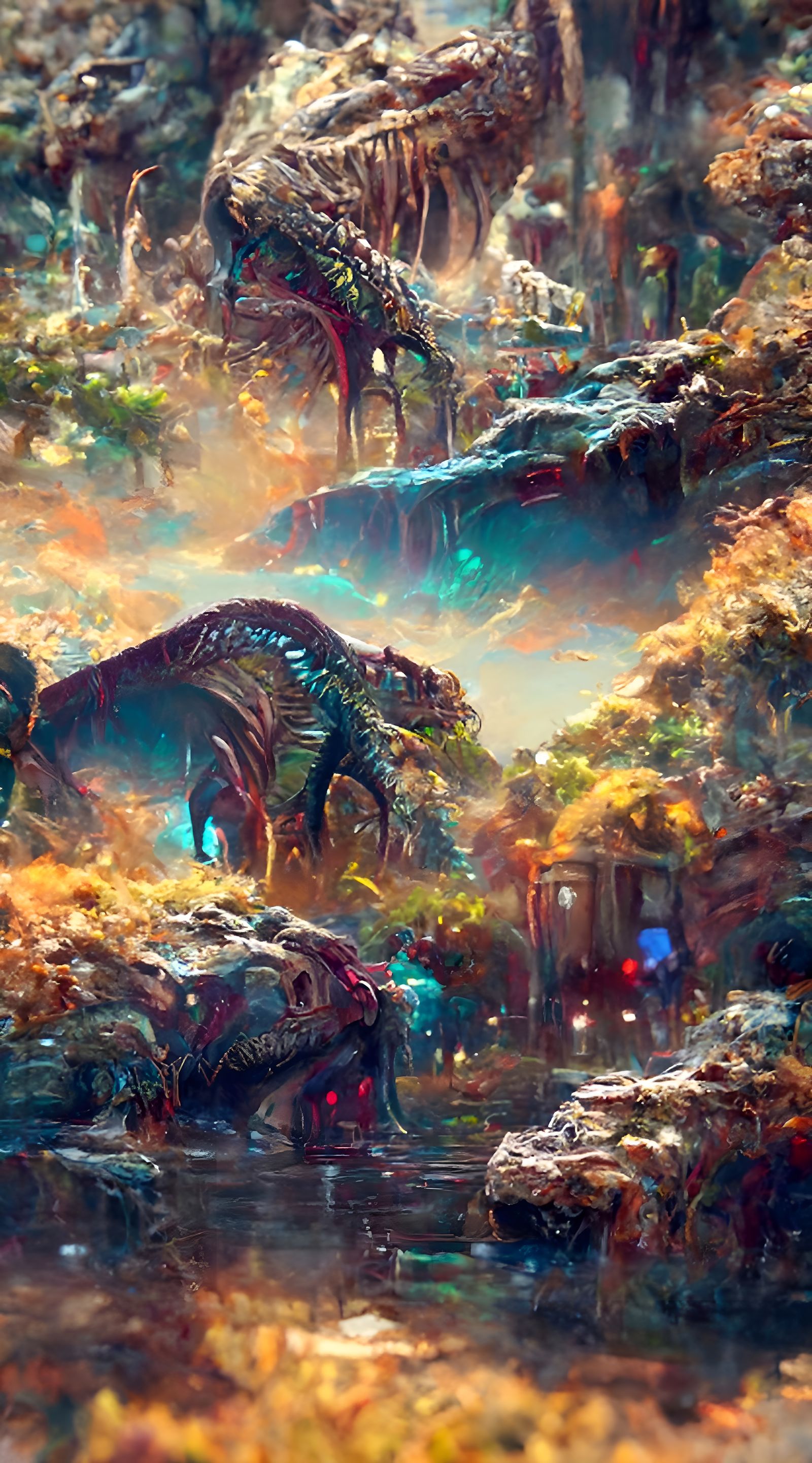 Hyperdetailed Jurassic Landscape by Dan Mumford