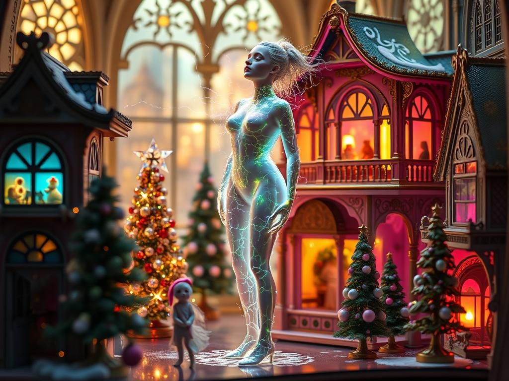 Dream Goth Girl in Fabergé Glass Village