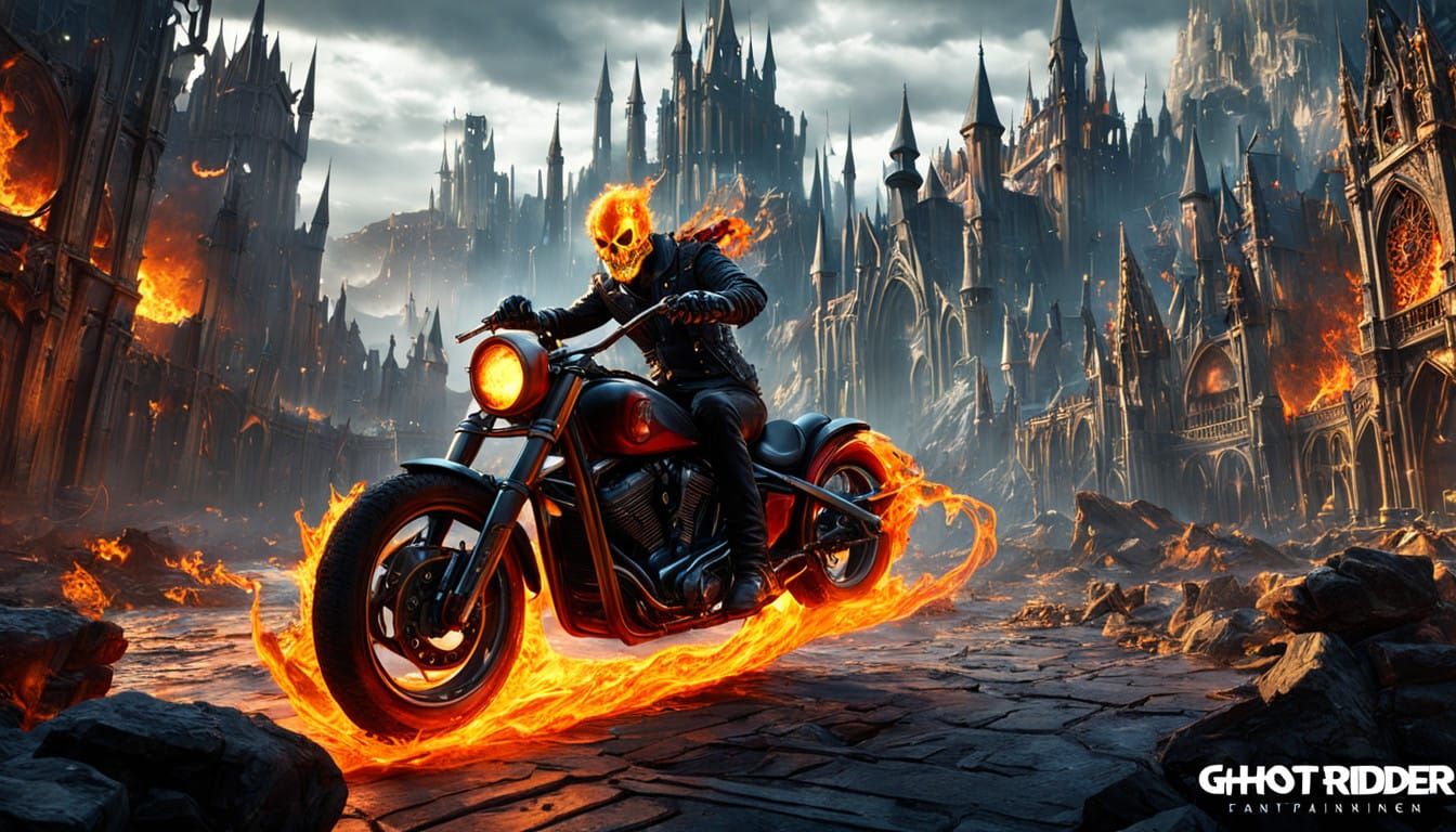 Ethereal Ghost Rider Unleashes Blazing Fury
