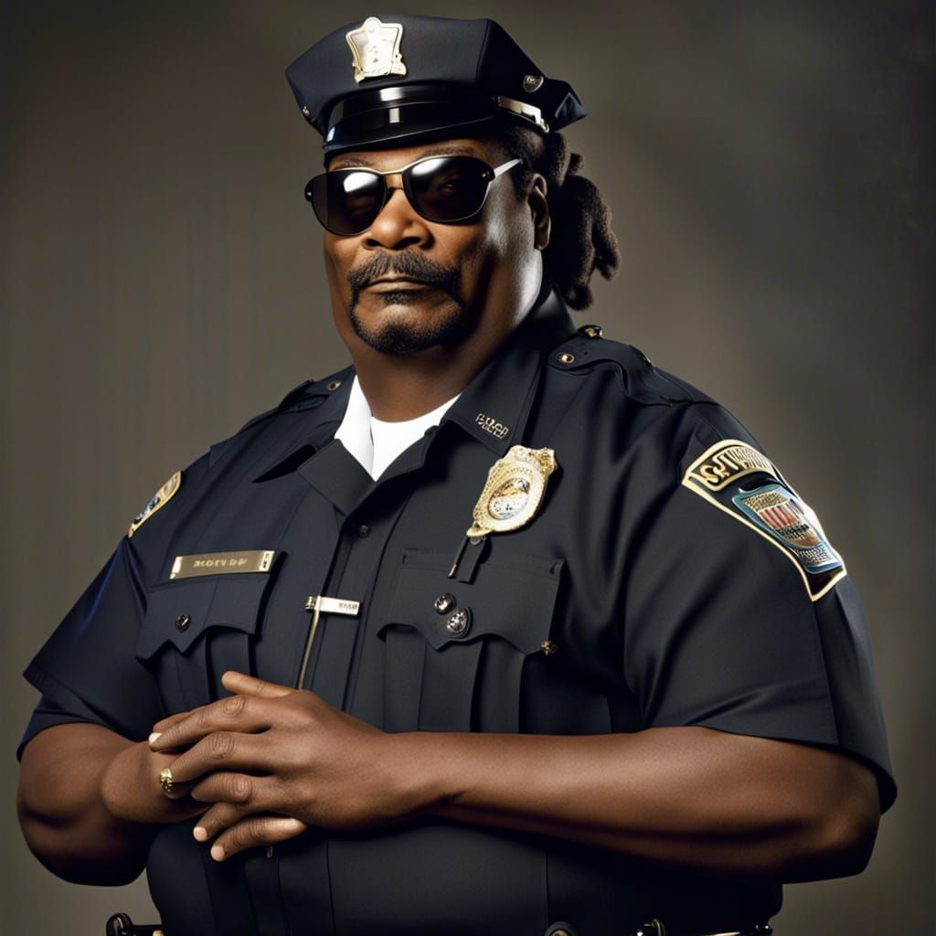 Funny Cartoon Dog as Police Officer