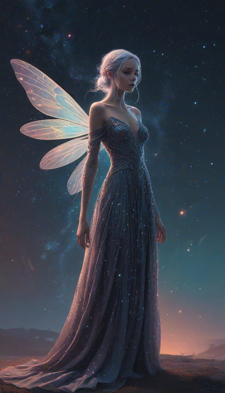 Ethereal Galactic Fae in Cosmic Dreamscape