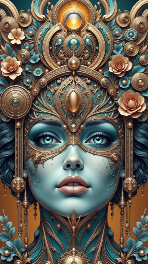 Art Deco Woman with Astral Luminescence