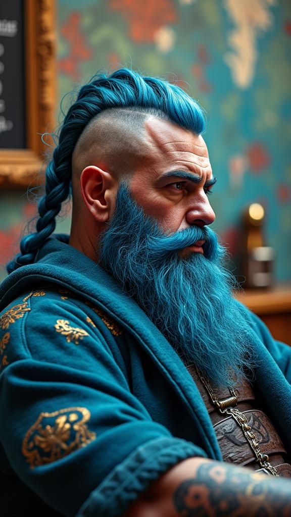 Viking Warrior at Barba Azul Barbershop