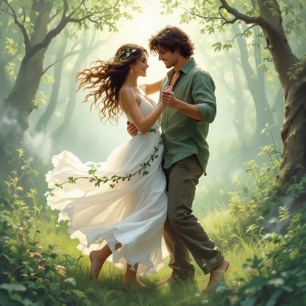 Ethereal Forest Dance in a Romantic Style