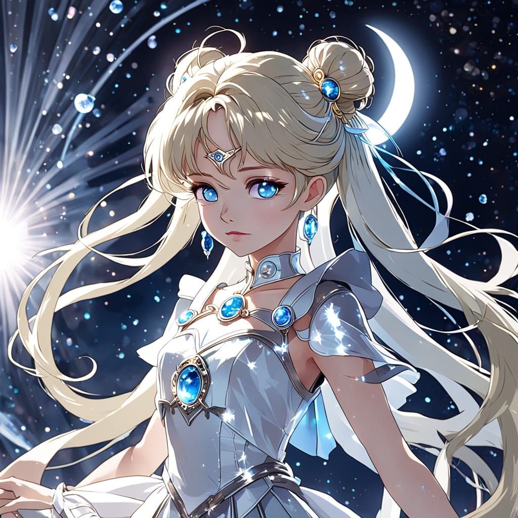 Moon Goddess Serenity Shines in Celestial Beauty