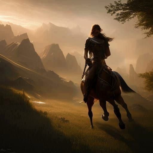 Hyperrealistic Centaur with Flowing Tail