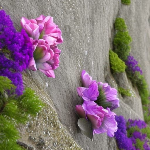 Hyperrealistic Wallflowers on a Cliff