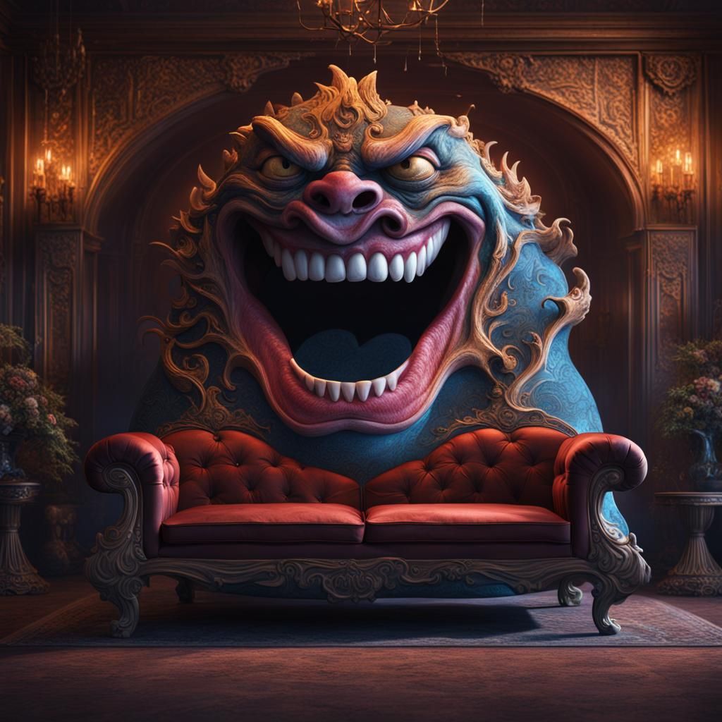 Person on Mouth Couch: Fantasy Concept Art