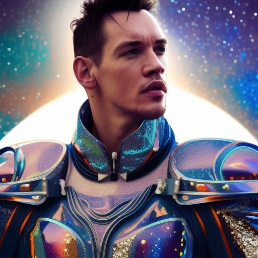Jonathan Rhys Meyers in Glitter Spacesuit Portrait