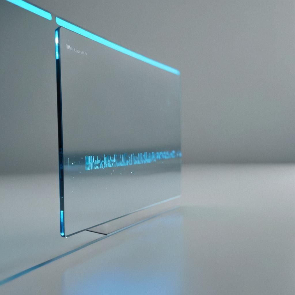 Sleek Futuristic Computer with Holographic Interface