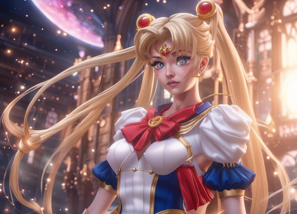 Sailormoon Portrait in Detailed Digital Art