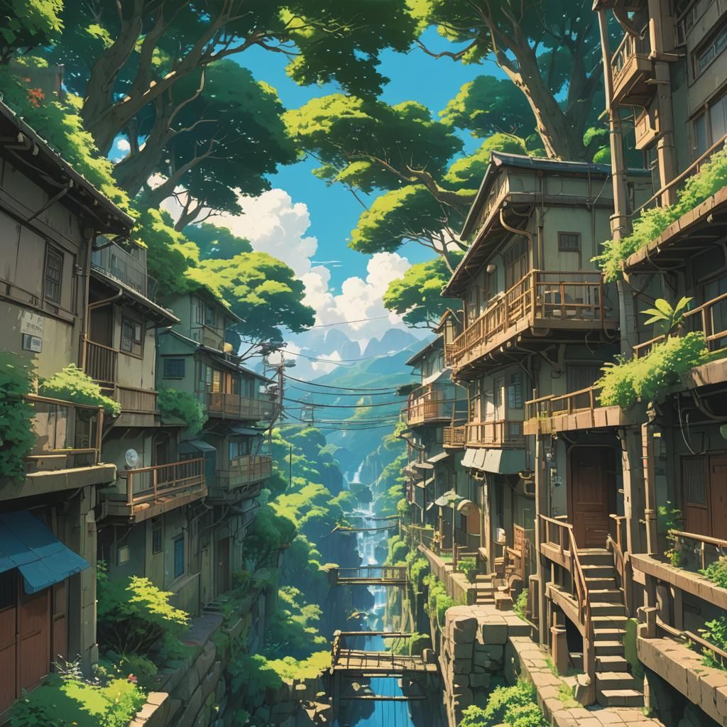 Anime Key Visual in Studio Ghibli Style