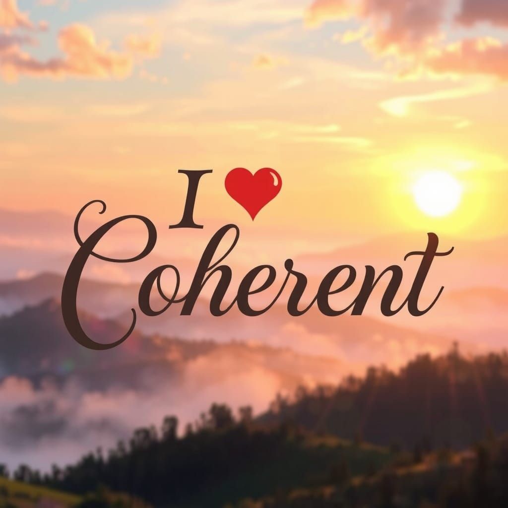 I ❤️ Coherent in Dreamlike Landscape