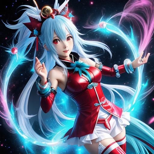 Anime Yuki Onna Spirit in a Crimson Universe