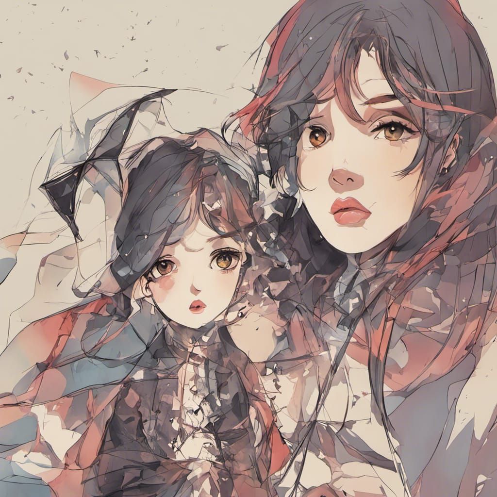 Abstract Portrait in Cubist Expressionist Style