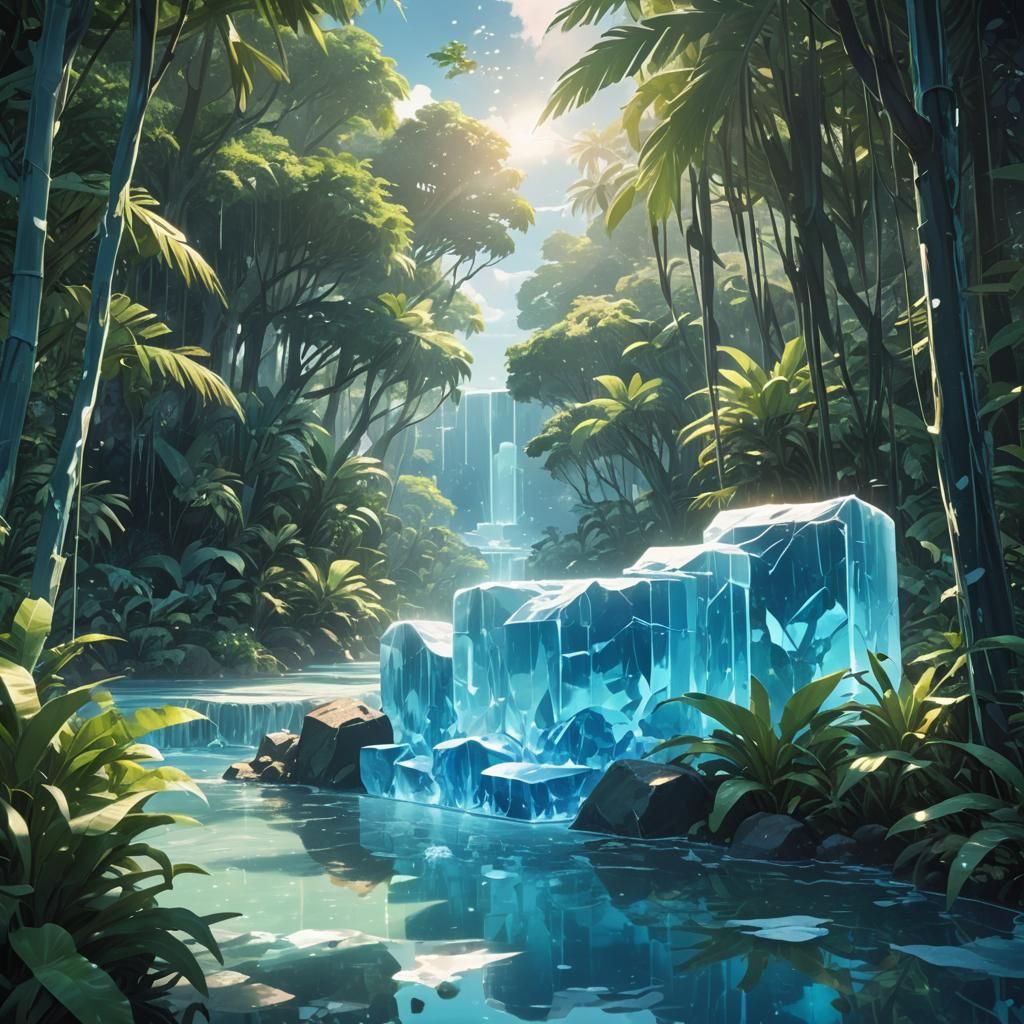 Tropical Ice Block: Anime Concept Art