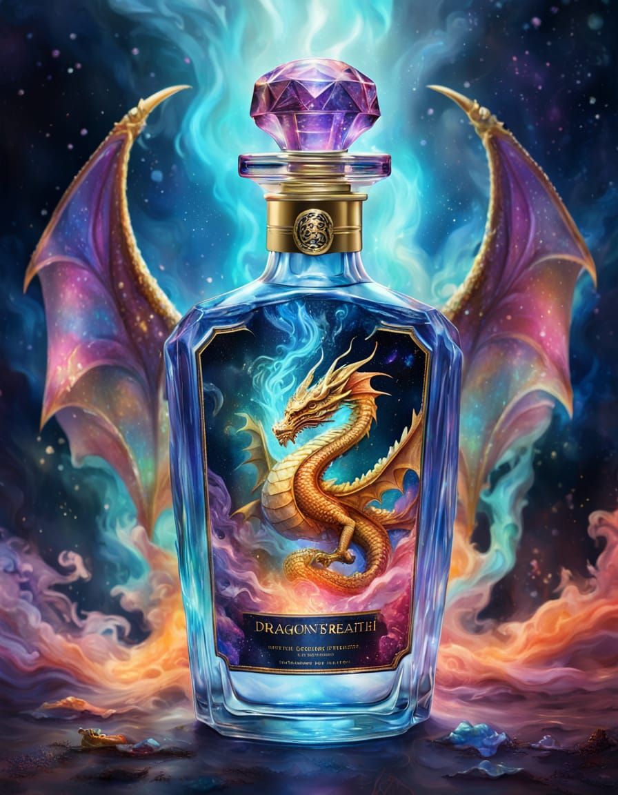 Cosmic Perfume Bottle in Vibrant Astral Hues