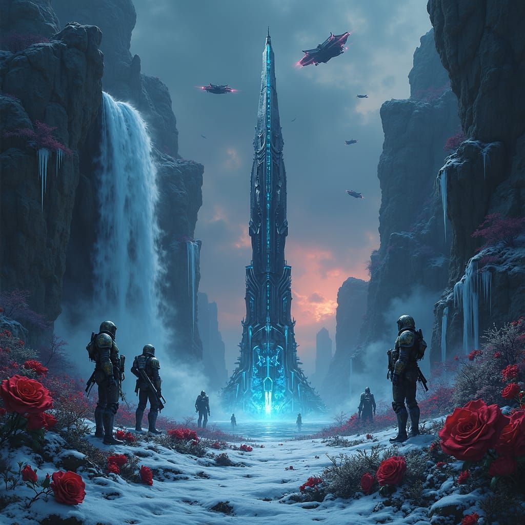 Ominous Metal Logo with Futuristic Cityscape