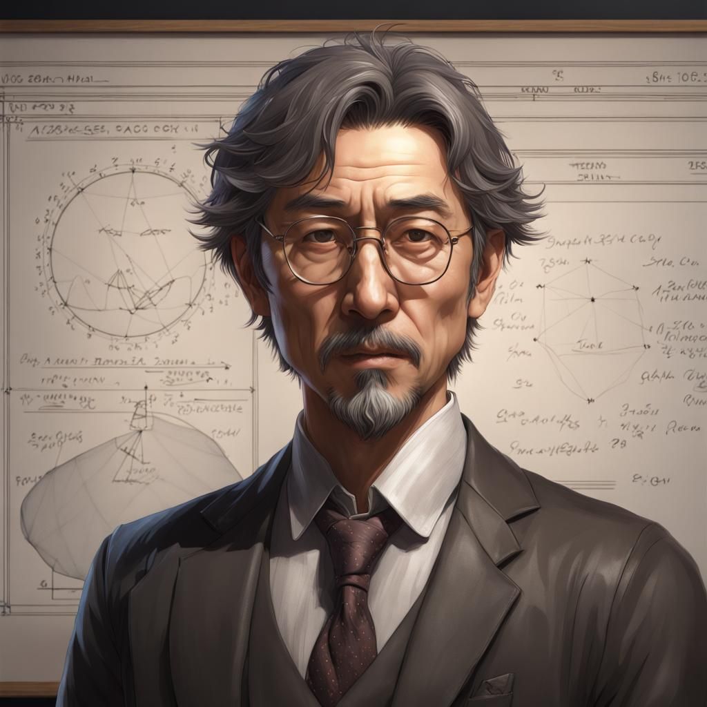 Mathematic Professor Portrait in Hyperdetailed Style