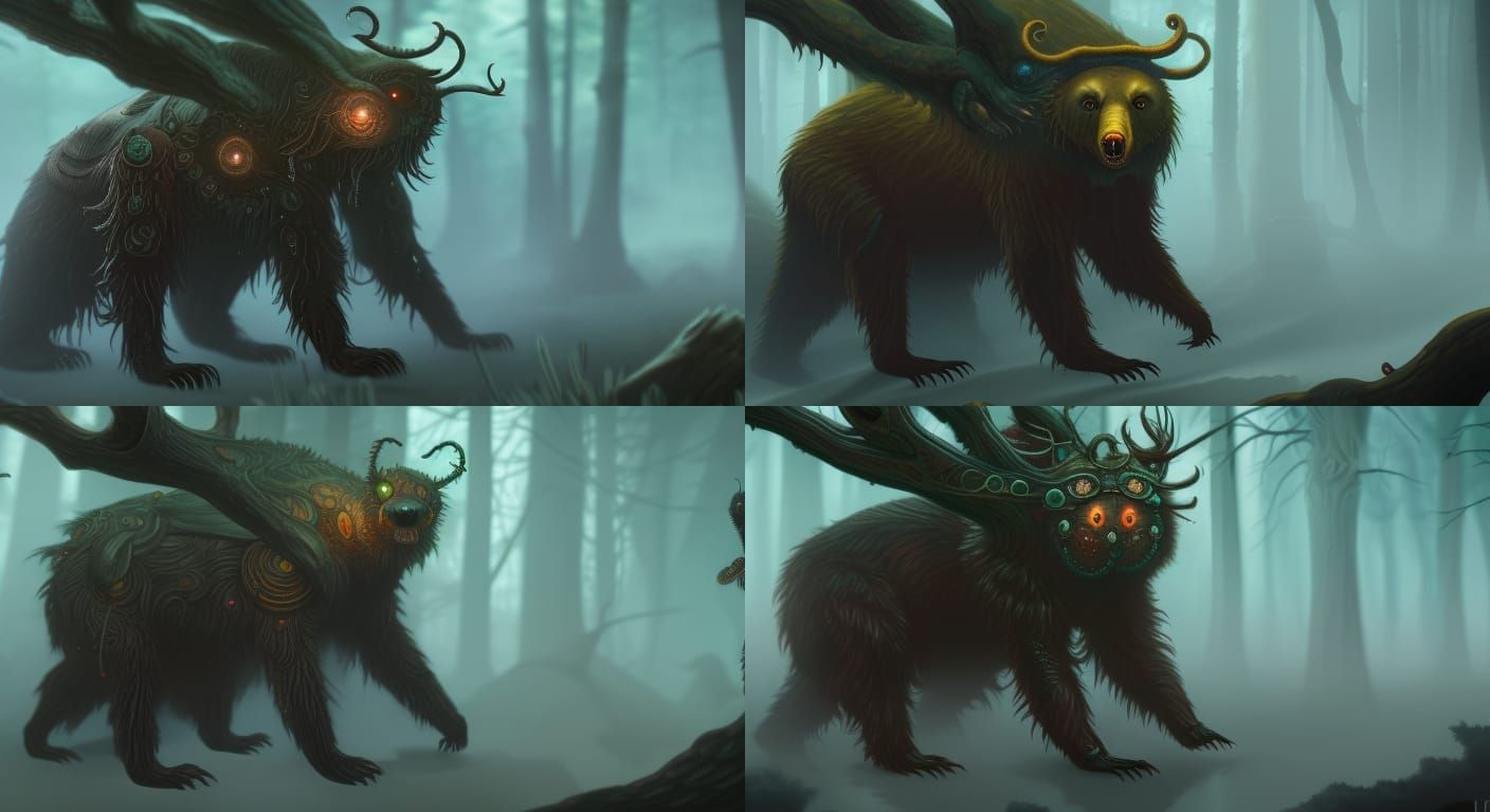 Eldritch Insect Bear Hybrid in Detailed Matte Painting
