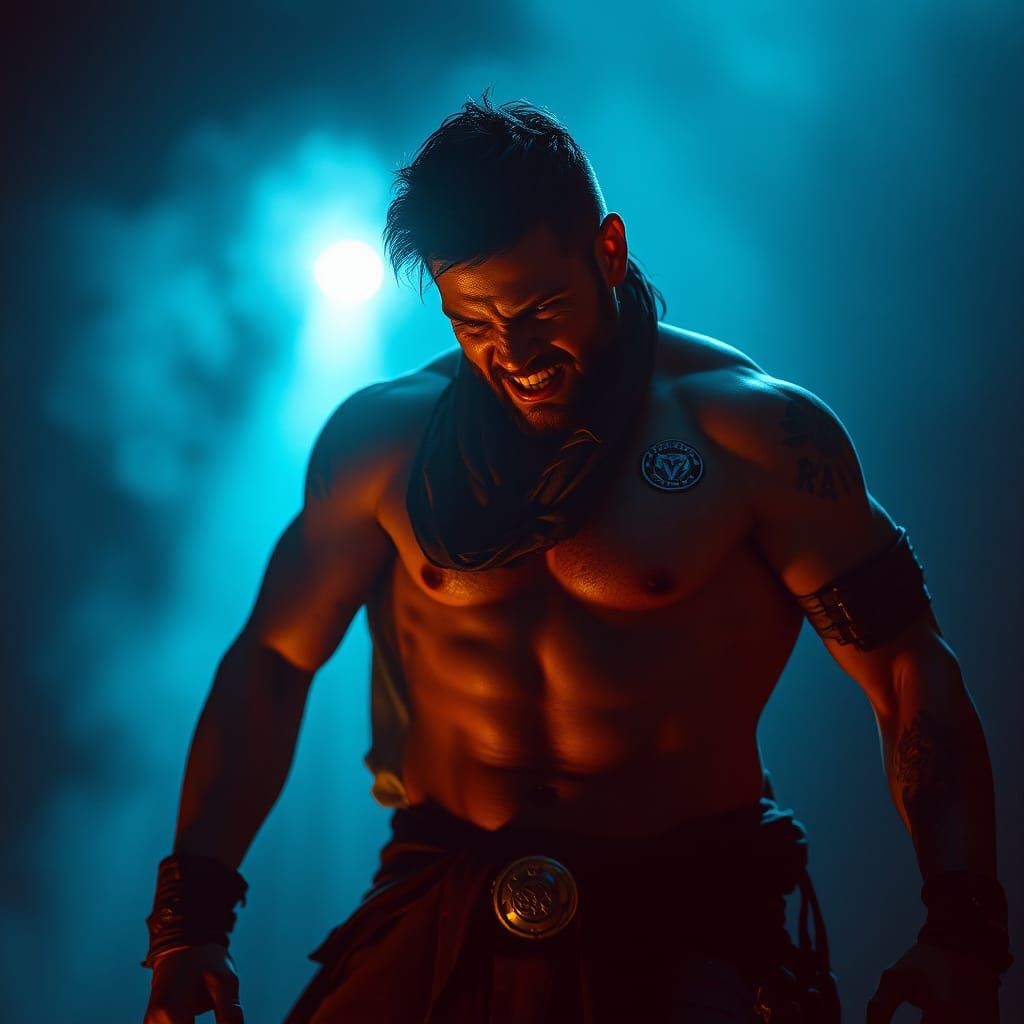 Man Battles His Inner Demon: Cinematic Portrait