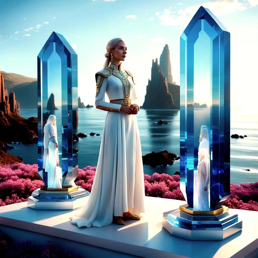 Futuristic Atlantis Healer with Crystalline Medbed