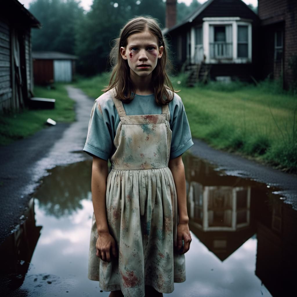 Creepy Smile in Suburbia: A Photorealistic Wasteland