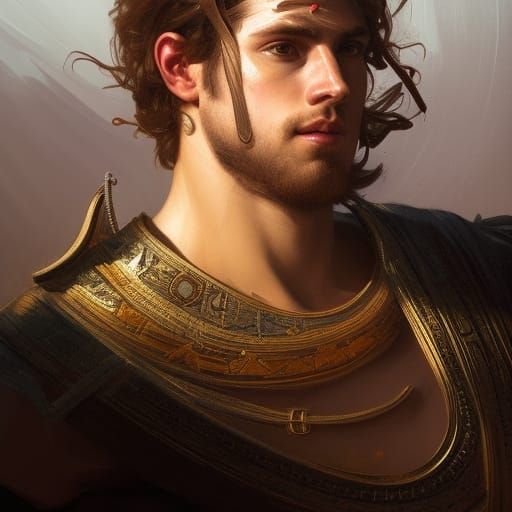 Alexander the Great Portrait in Art Nouveau Style