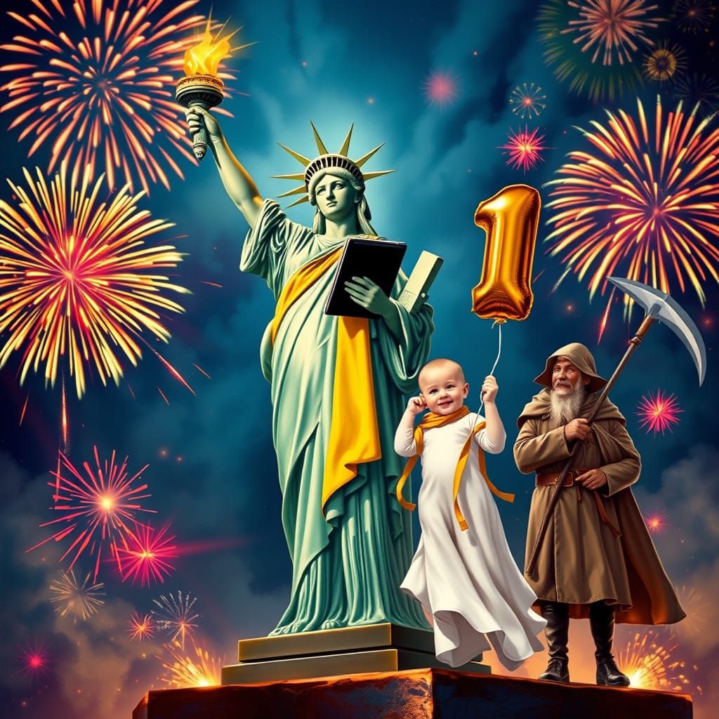 Liberty Welcomes Baby New Year as Time Looks On Amidst Vibra...