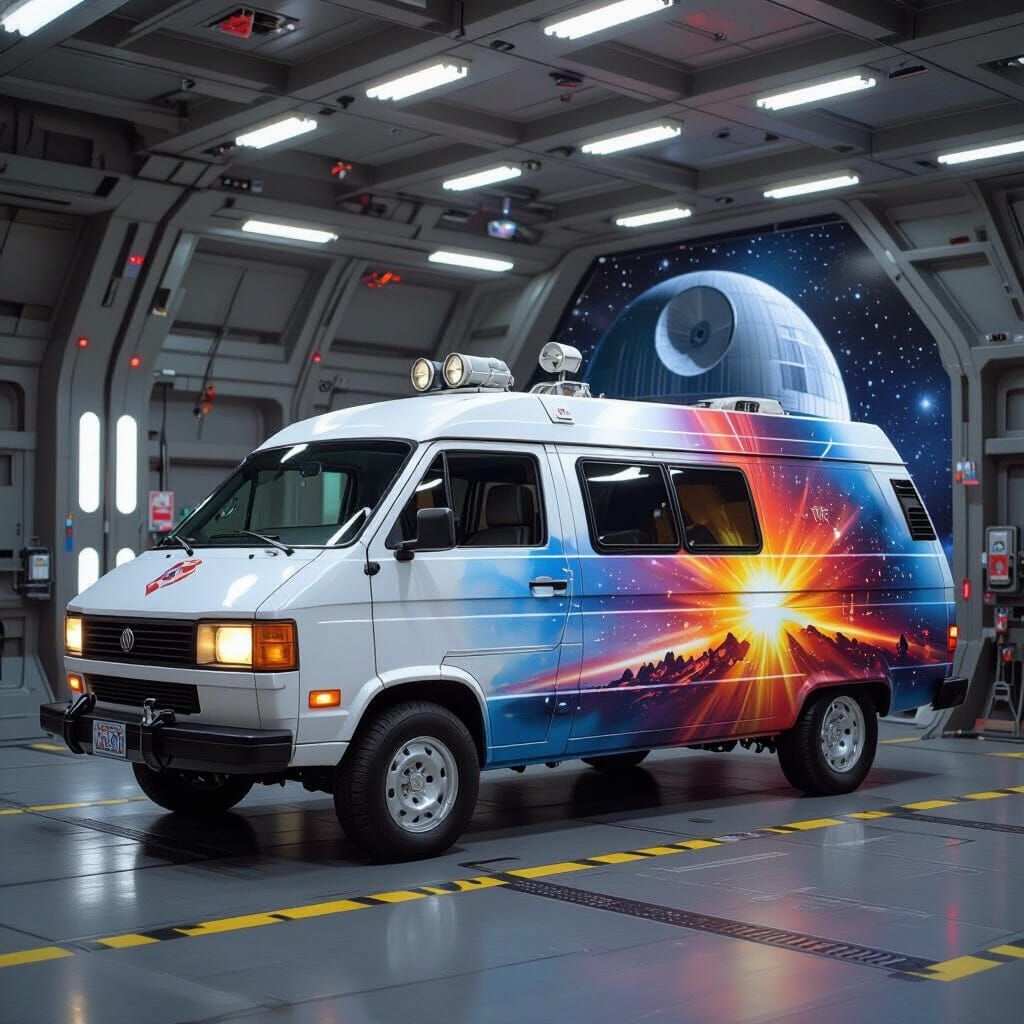 Airbrushed Van Spacecraft in Star Wars Hangar