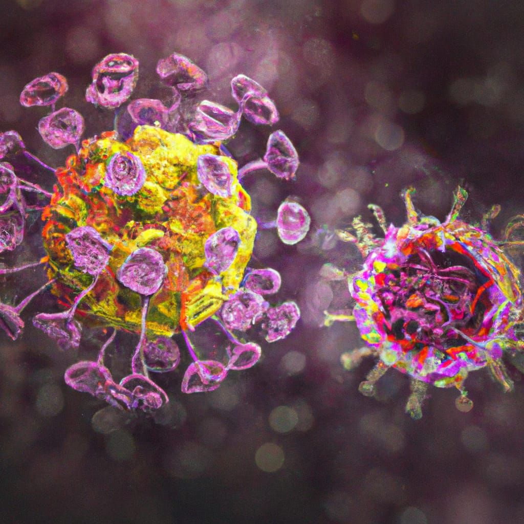 Colorful Microscopic Virus Intrusion Render