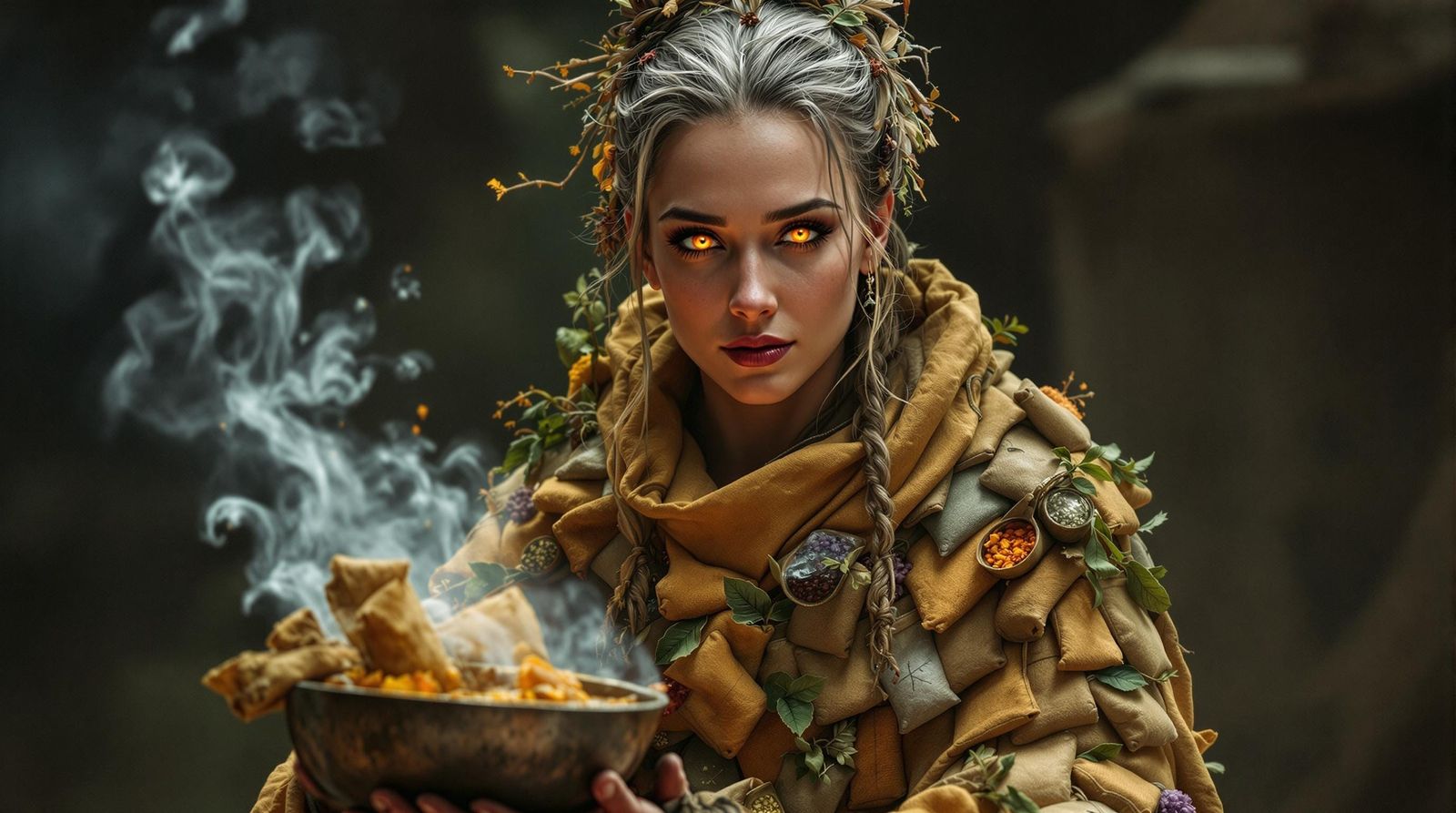 Mystical Spice Witch Exudes Quiet Power in Enchanted Portrai...