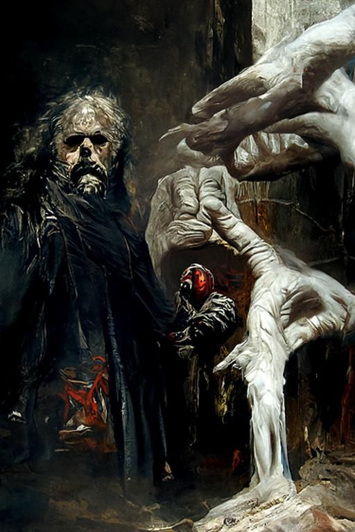 Sinister Oil Painting Inspired by Stoneham's 'Hands Resist H...