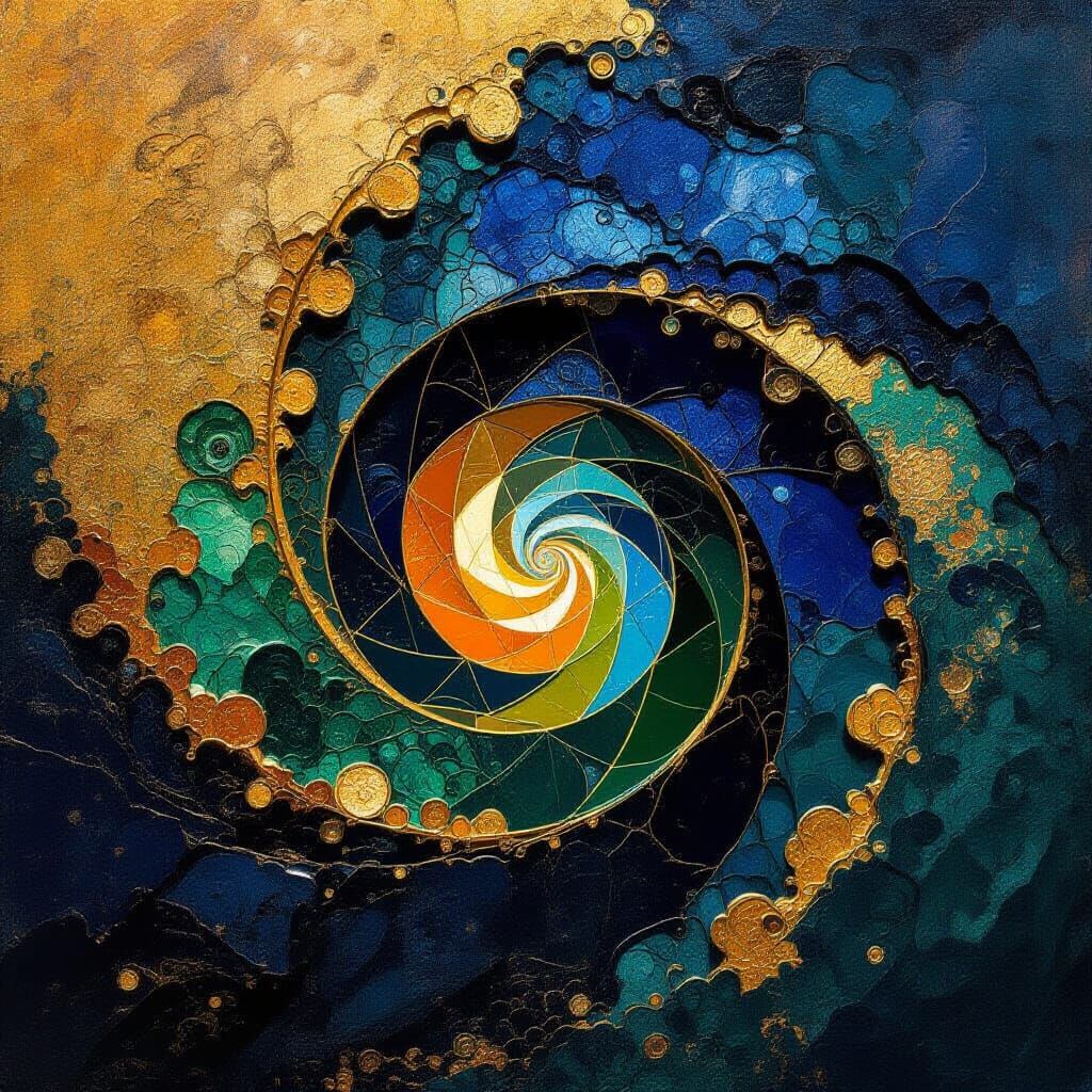 Rich Artistry Swirl in Gold, Emerald, and Sapphire