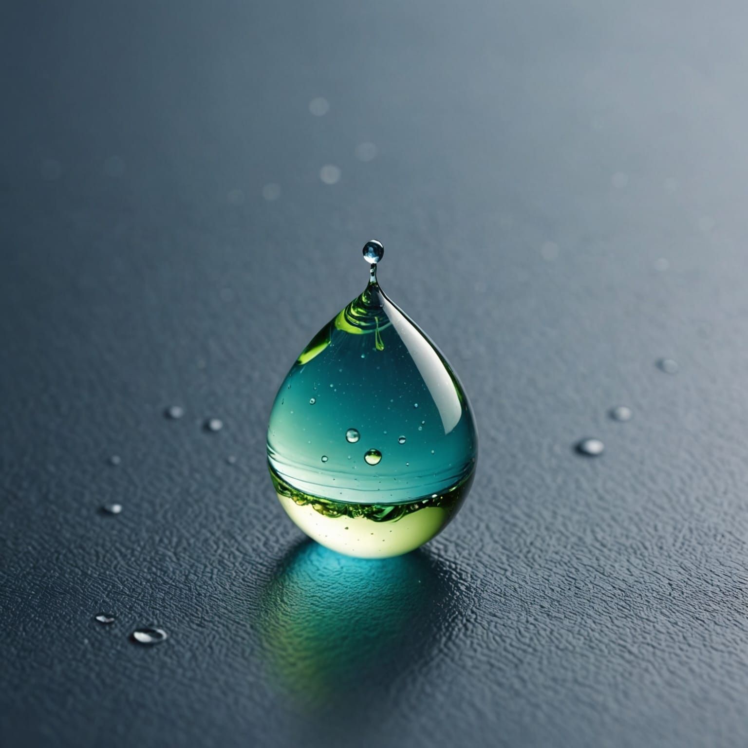 Glowing Water Droplet in Harmony