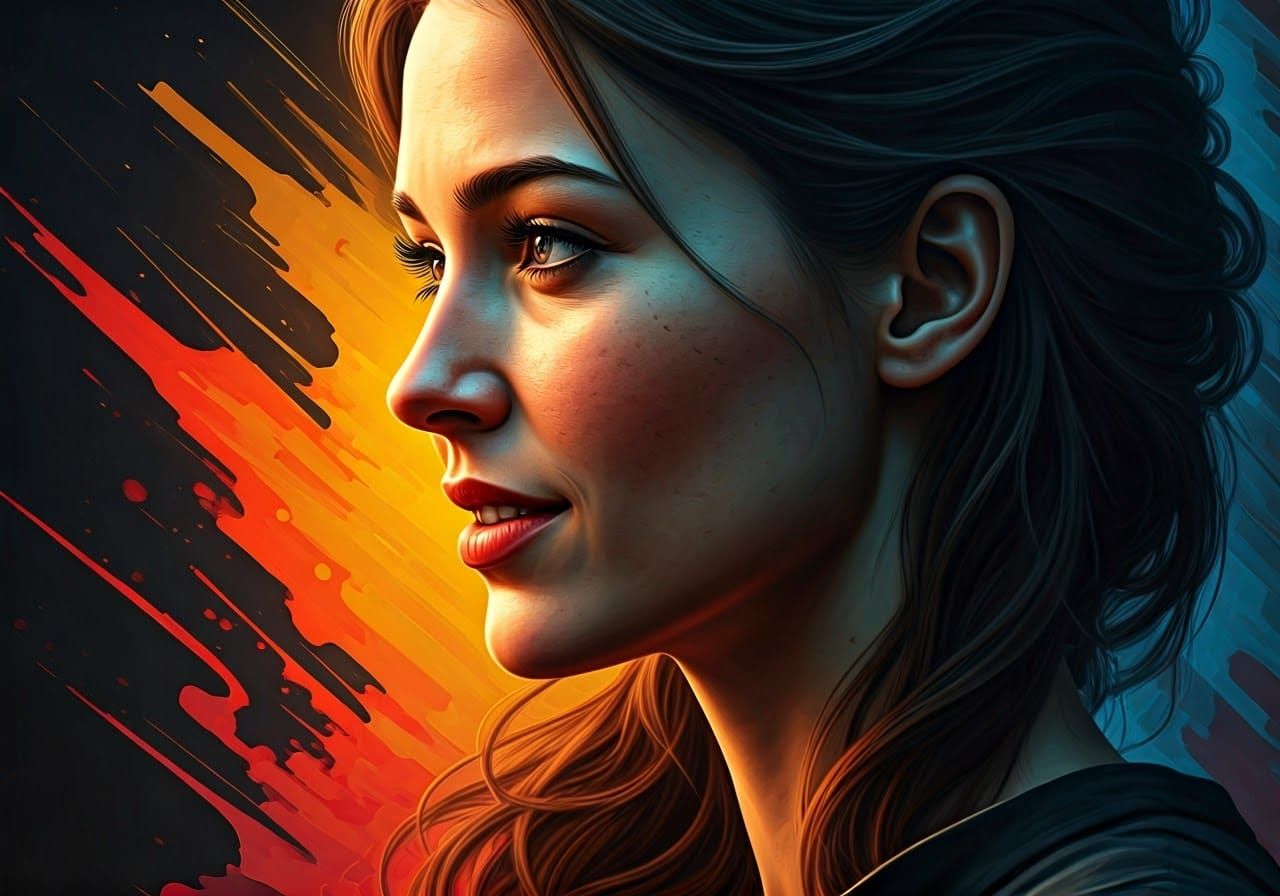 Captivating Smile: Hyperrealistic Portrait in Splash Art Sty...