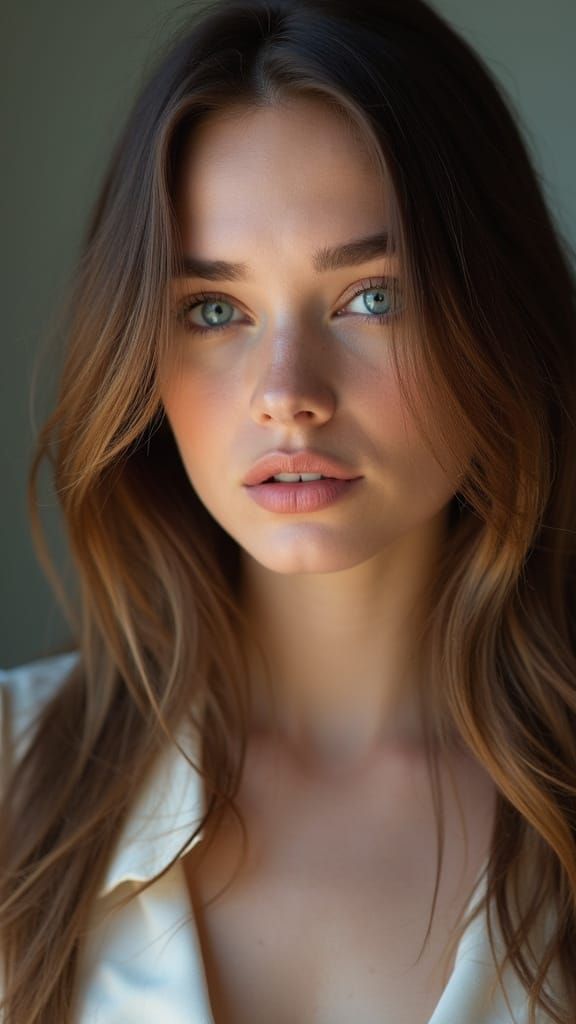 Elegant Russian Beauty in High-Fashion Portrait