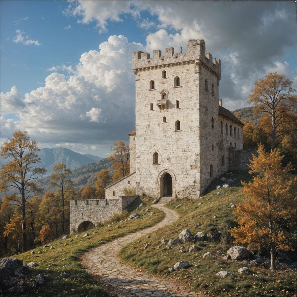 Majestic Medieval Landscape in Autumn