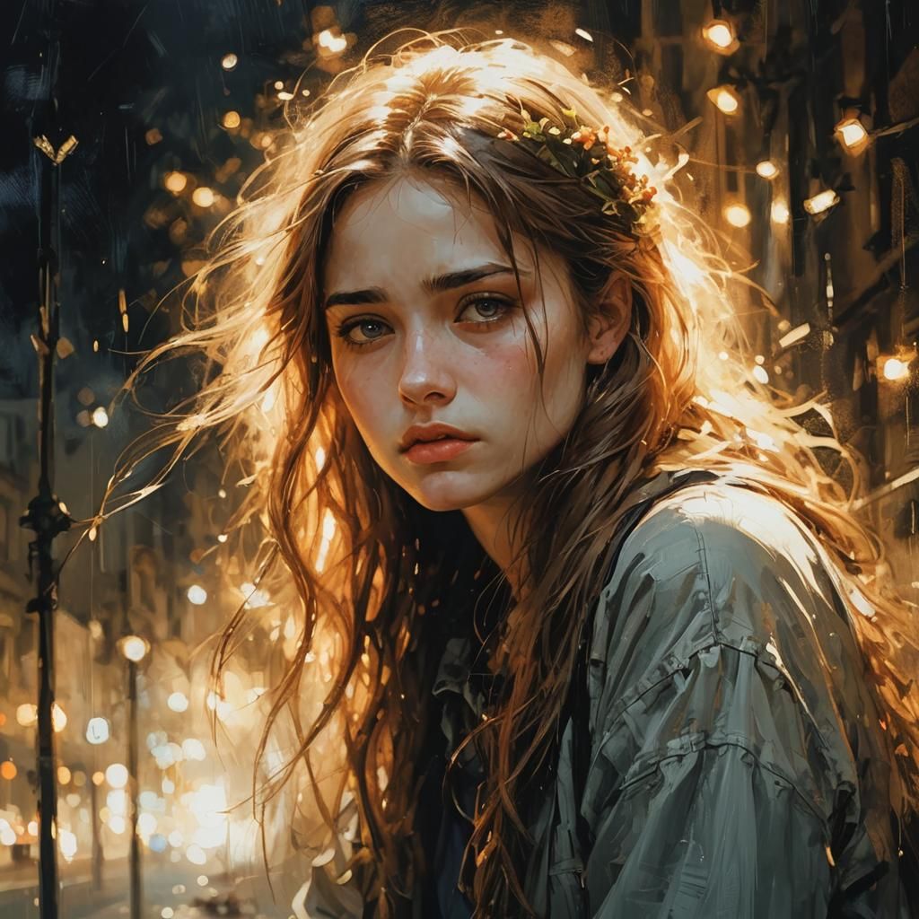 Melancholic Girl AI Generated Image