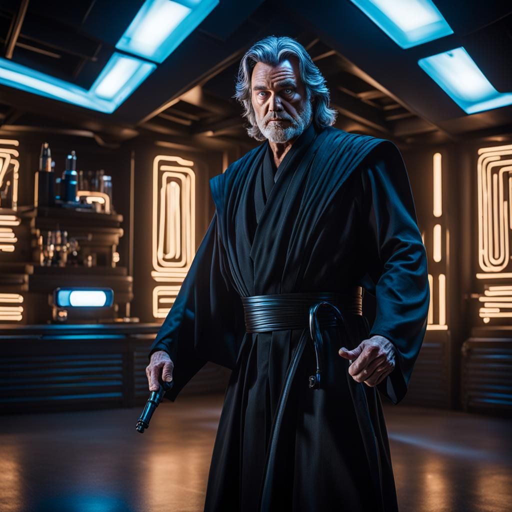 Jedi Knight in Futuristic Nightclub: Photorealistic 8K
