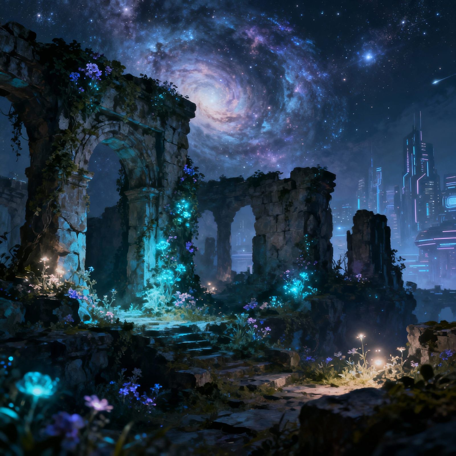 Ethereal Dreamscape of Lost Futures and Ancient Ruins