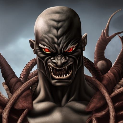 Hyperrealistic Portrait of Baraka from Mortal Kombat