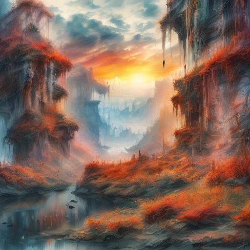 Frozen Apple in Detailed Watercolour Painting