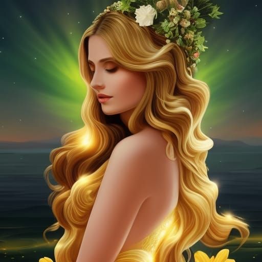 Angel but devil, but beautiful woman on paradise