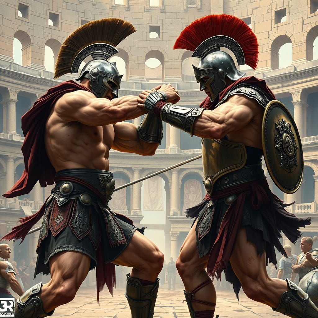 Gladiators Clash in Ancient Colosseum: Hyper-Realistic Battl...