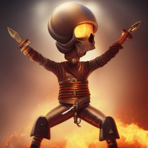 Pirate astronaut robot