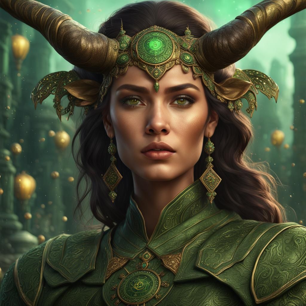 Stunning Taurus Woman: Detailed Fantasy Art