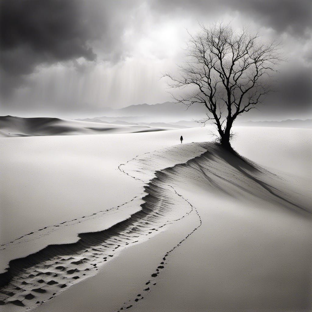 Wanderer in Snowy Landscape: A Tatsuyuki Tanaka Masterpiece