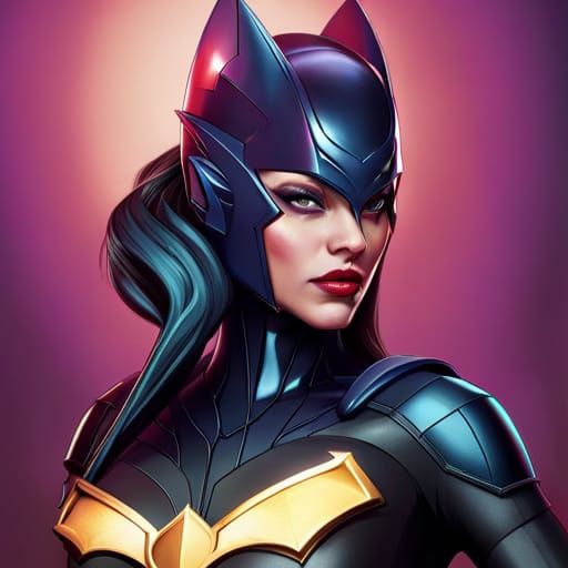 Hyperdetailed Batgirl Portrait with Dynamic Lighting